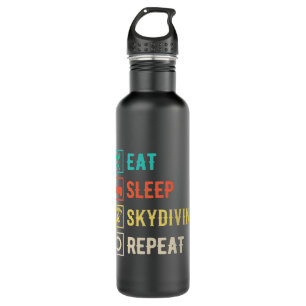 Eat Sleep Skydiving Repeat Paragliding Skydiver Sk Edelstahlflasche