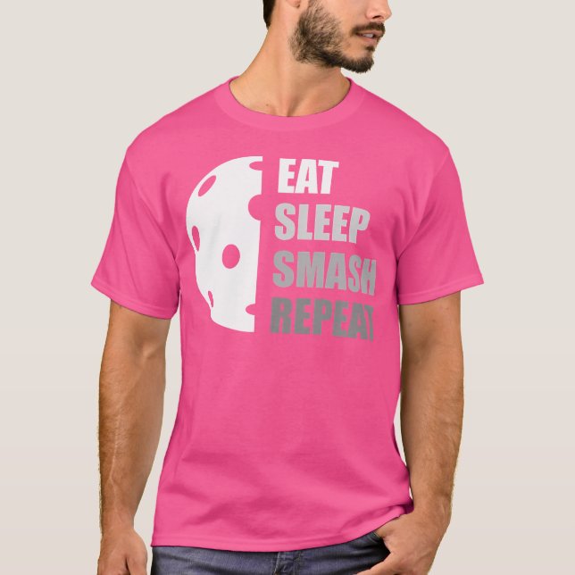 Eat Sleep Smash Repeat Funny Pickleball T-Shirt (Vorderseite)