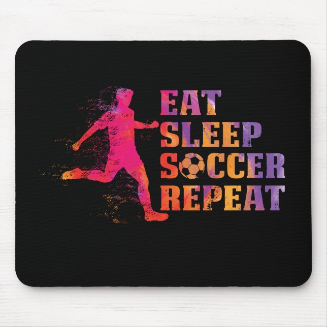Eat Sleep Soccer Repeat Gift for Football Players Mousepad (Vorne)