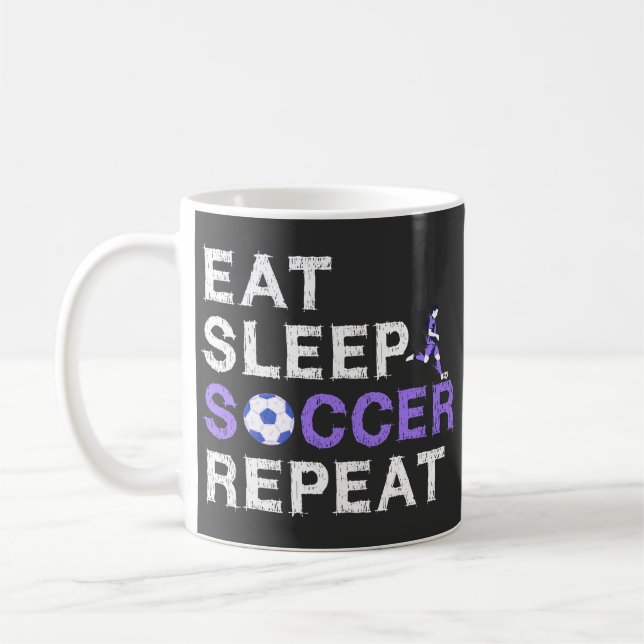 Eat+Sleep+soccer+Repeat Kaffeetasse (Links)