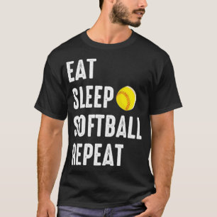 Eat Sleep Softball Wiederholen lustige American US T-Shirt