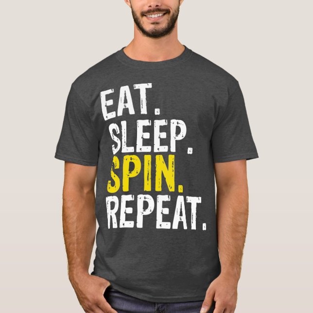 Eat Sleep Spin Repeat Gift Spinning Class T-Shirt (Vorderseite)