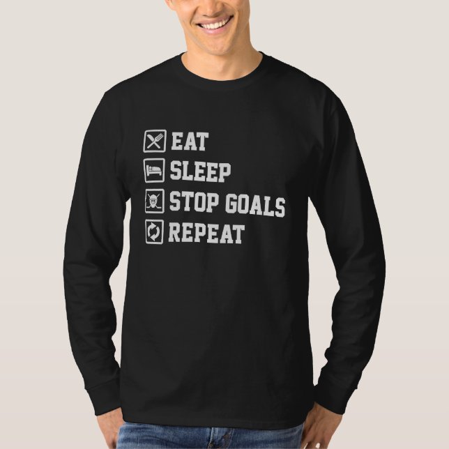Eat Sleep Stop Goals Repeat Field Hockey Hockey Pl T-Shirt (Vorderseite)