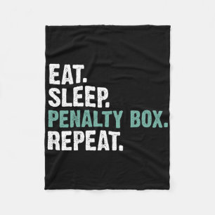 Eat Sleep Strafbank Wiederholen - Eishockey  Fleecedecke