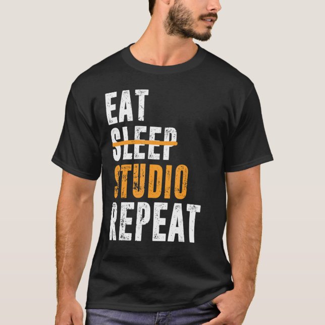 Eat Sleep Studio Wiederholung Architect Designer A T-Shirt (Vorderseite)