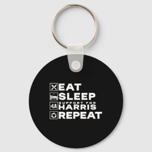 Eat Sleep Support Harris Repeat Kamala Harris 2024 Schlüsselanhänger