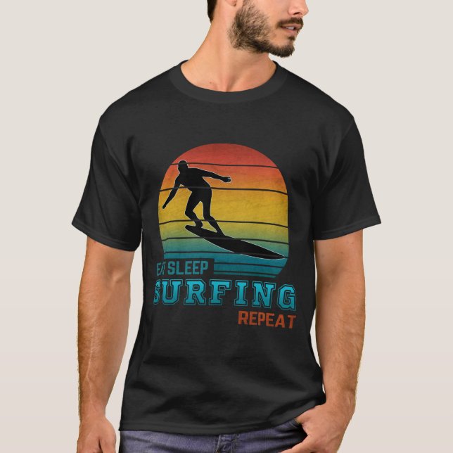 Eat Sleep Surfing Repeat Port Authority® Backpack T-Shirt (Vorderseite)