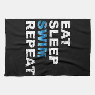 Eat Sleep Swim Repeat - Funny Geschenk für Schwimm Geschirrtuch