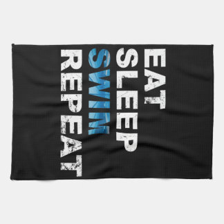 Eat Sleep Swim Repeat - Funny Geschenk für Schwimm Geschirrtuch