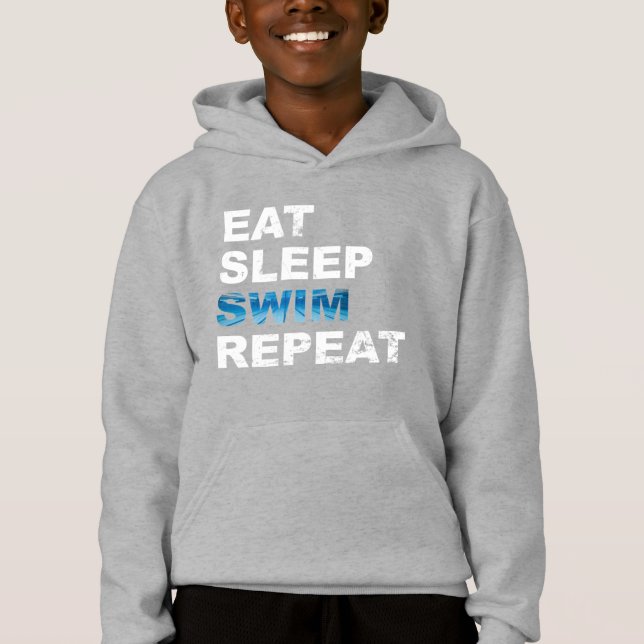 Eat Sleep Swim Repeat - Funny Geschenk für Schwimm Hoodie (Vorderseite)