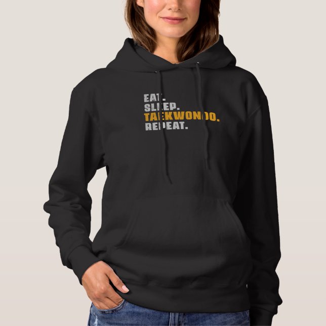 Eat Sleep Taekwondo Repeat   Taekwondo Retro Vinta Hoodie (Vorderseite)