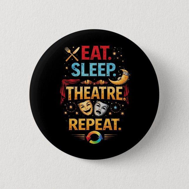 Eat, Sleep, Theatre, Repeat Button (Vorderseite)