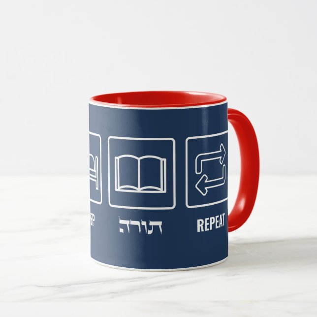 Eat Sleep Torah Repeat - Jüdischer Lebensstil Tasse (VorderseiteRechts)