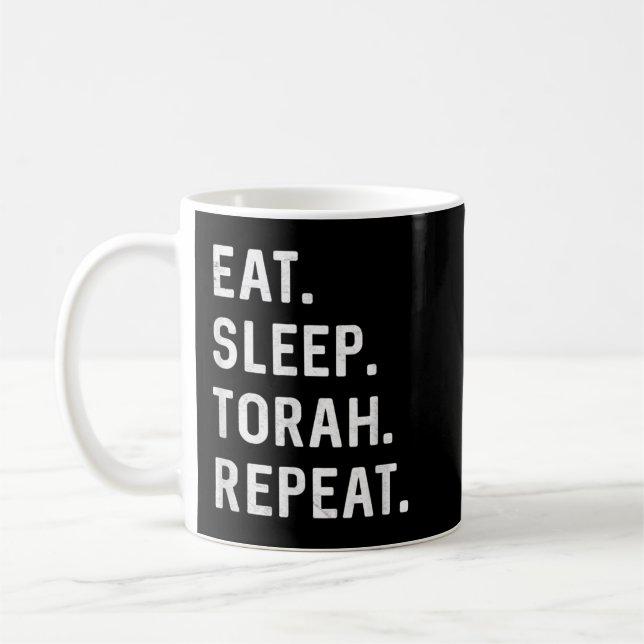 Eat Sleep Torah Wiederholung Hebräisch Jüdische Ma Kaffeetasse (Links)