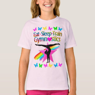 EAT SLEEP TRAIN GYMNASTICS RAINBOW DESIGN T-Shirt
