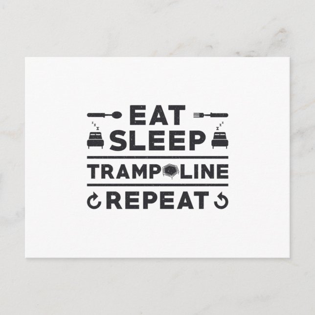 Eat Sleep Trampoline Repeat Trampolining Gymnast Postkarte (Vorderseite)