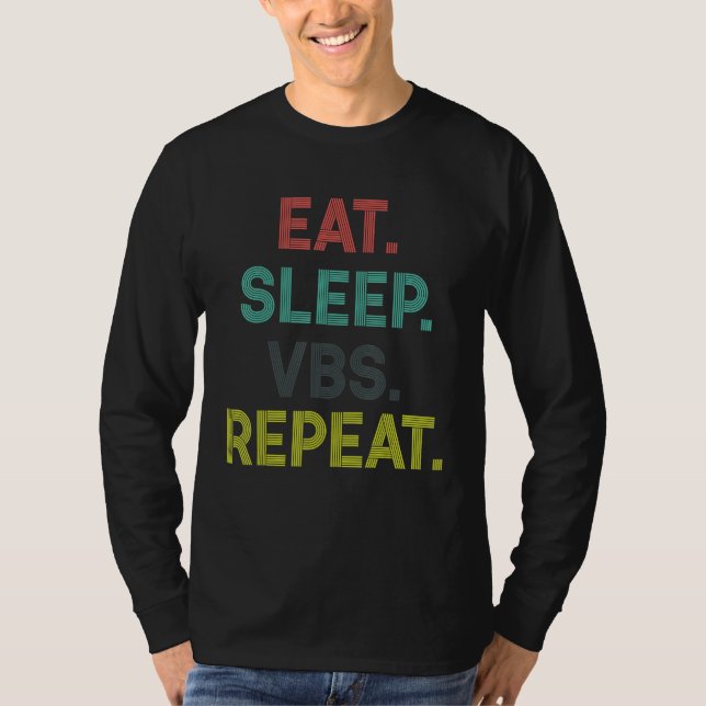 Eat Sleep VBS Repeat Vacation Bible School Kids T-Shirt (Vorderseite)