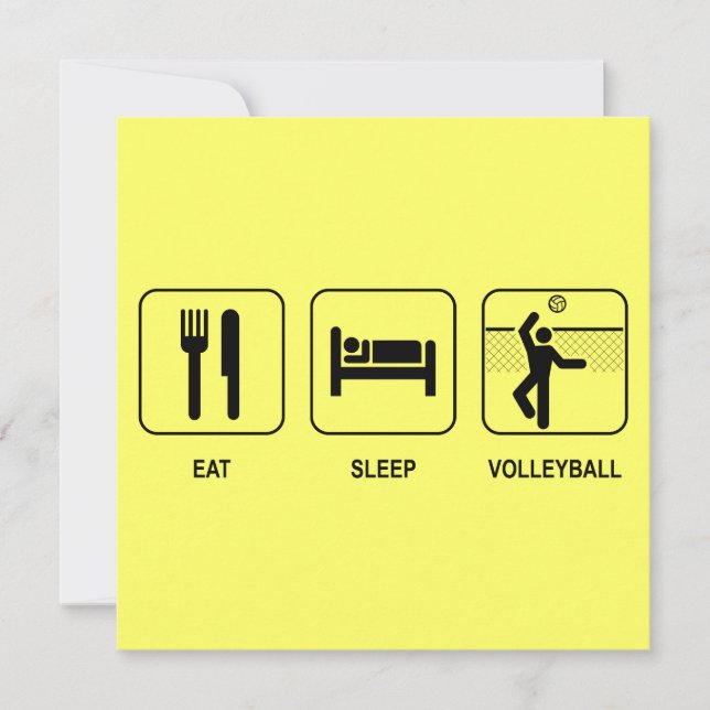 Eat Sleep Volleyball Einladung (Vorderseite)