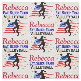 EAT SLEEP VOLLEYBALL USA PERSONALISIERT FABRIC STOFF