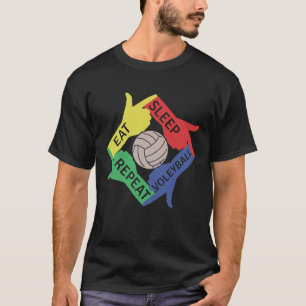 Eat Sleep Volleyball Wiederholen Coolen Athleten T-Shirt