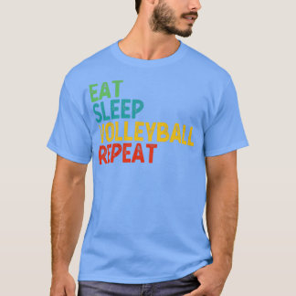 EAT SLEEP VOLLEYBALL WIEDERHOLEN lustige Vintage R T-Shirt