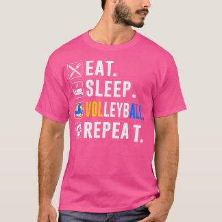 Eat Sleep Volleyball Wiederholung Funny Volleyball T-Shirt