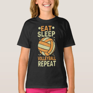 Eat Sleep Volleyball Wiederholung für Jungen und M T-Shirt