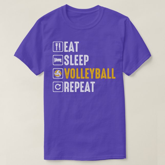 Eat Sleep Volleyball Wiederholung T-Shirt (Design vorne)