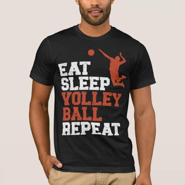 Eat Sleep Volleyball Wiederholung Volleyball Boy G T-Shirt (Vorderseite)