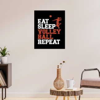 Eat Sleep Volleyball Wiederholung Volleyball Girl Poster