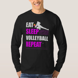 Eat Sleep Volleyball Wiederholung Volleyball Playe T-Shirt