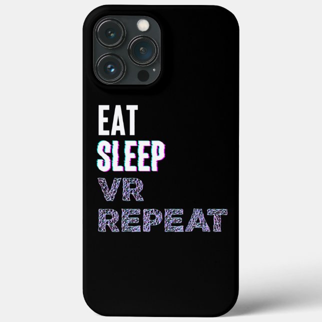 Eat Sleep VR Repeat Virtual Reality Video Game PC Case-Mate iPhone Hülle (Rückseite)