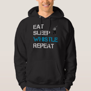 Eat Sleep Whistle Repeat Ice Hockey Referenten Ref Hoodie
