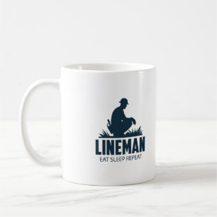 Eat Sleep Wiederholen lineman Vater Witziges Gesch Kaffeetasse
