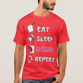Eat Sleep Wiederholung Merch Ramen Otaku Geschenk T-Shirt