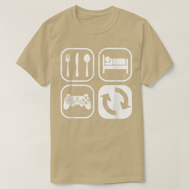 Eat Sleep Wiederholung Video Game Player Gaming Ga T-Shirt (Design vorne)