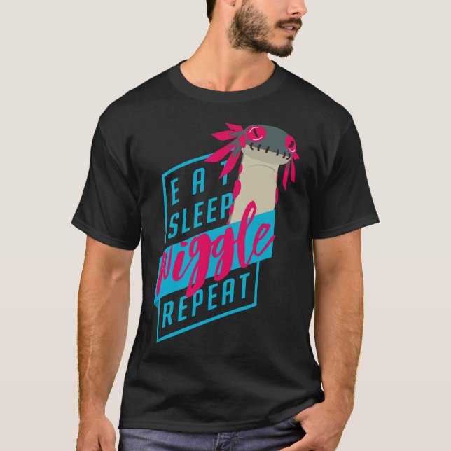 Eat. Sleep. WIGGLE. Repeat. - Monster Hunter Desig T-Shirt (Vorderseite)