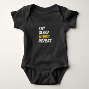 Eat Sleep Wire Repeat Electrician Electrical Baby Strampler