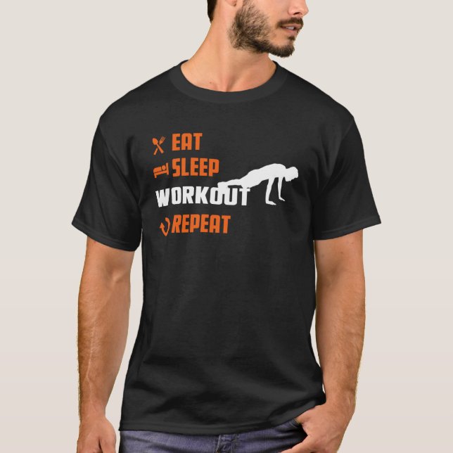 EAT SLEEP WORKOUT Trana T-Shirt (Vorderseite)