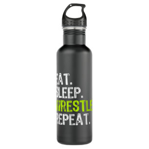 Eat Sleep Wrestle Repeat Wrestling Wrestler Edelstahlflasche