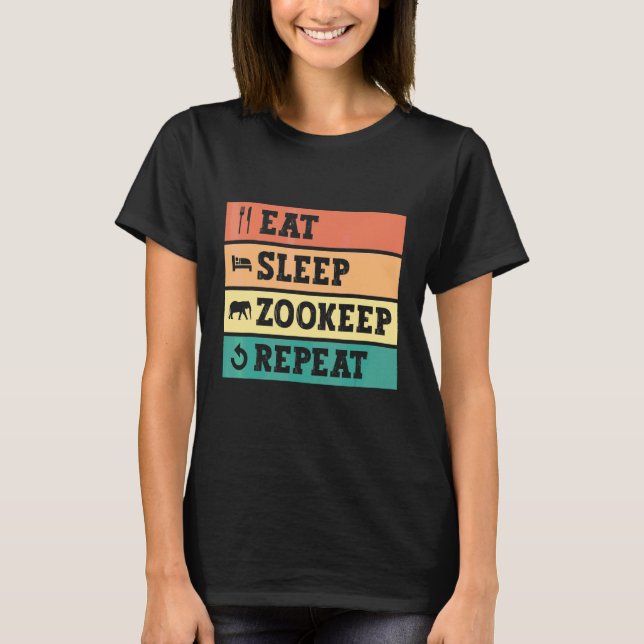 Eat Sleep Zookeep Repeat Zookeeper Zookeeping Safa T-Shirt (Vorderseite)