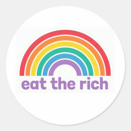 Eat The Rich Regenbogen Retro-Aufkleber Runder Aufkleber