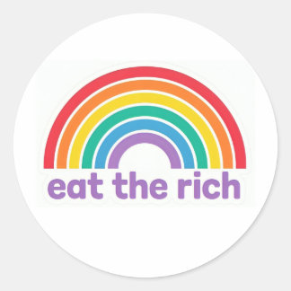 Eat The Rich Regenbogen Retro-Aufkleber Runder Aufkleber