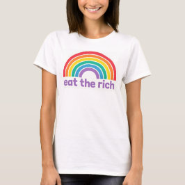 Eat The Rich Regenbogen Retro T-Shirt