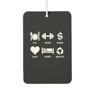 Eat Train Work Love Sleep Repeat Motivational Gym Autolufterfrischer