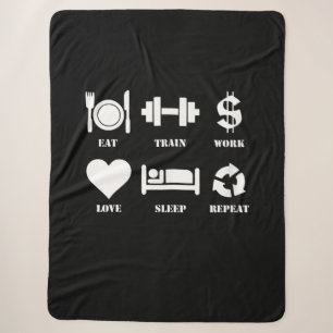 Eat Train Work Love Sleep Repeat Motivational Gym Sherpadecke