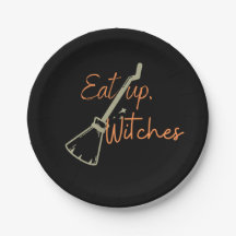 Eat Up Hexen Broomstick Schwarzes Halloween-Party