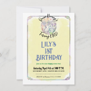 Eater Egg Jagd Gelbe Wasserfarbe 1. Geburtstag Einladung