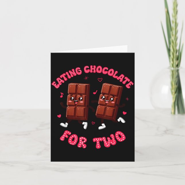 Eating Chocolate For Two Pregnancy Valentines Day  Karte (Vorderseite)