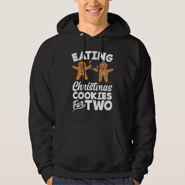 Eating Christmas Cookies for Two Pregnancy Announc Hoodie (Vorderseite)